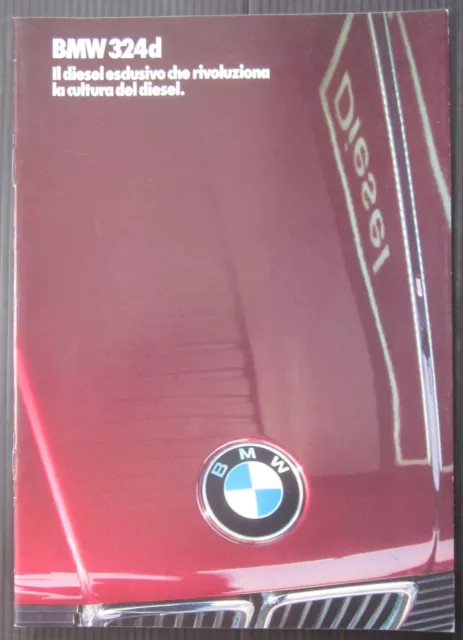 BMW 324d E30 brochure originale italiano depliant dati tecnici 1986 diesel 324 d