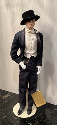 Franklin Mint Gibson Groom Victorian Gentleman 22" Large Porcelain Male doll VTG