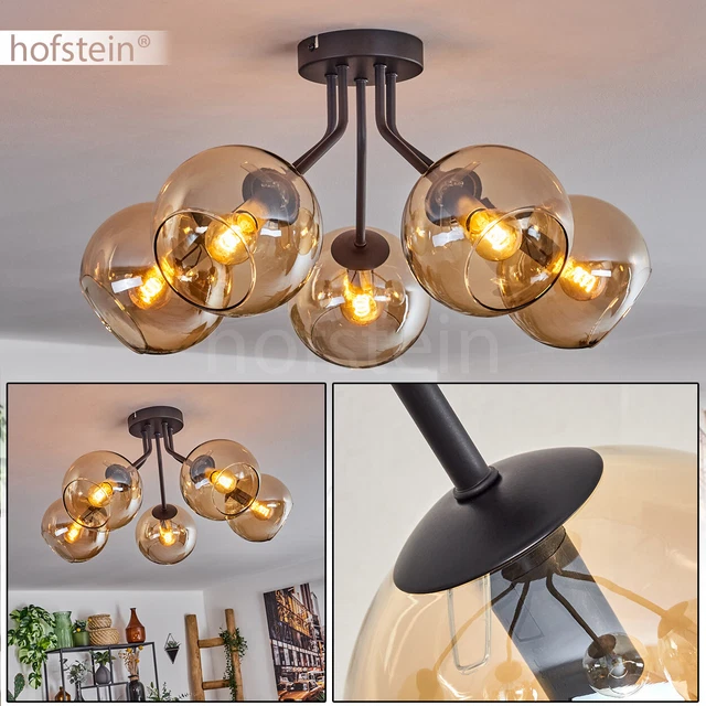Ess Wohn Schlaf Zimmer Beleuchtung 5-flammig Decken Leuchte Lampe Bernstein