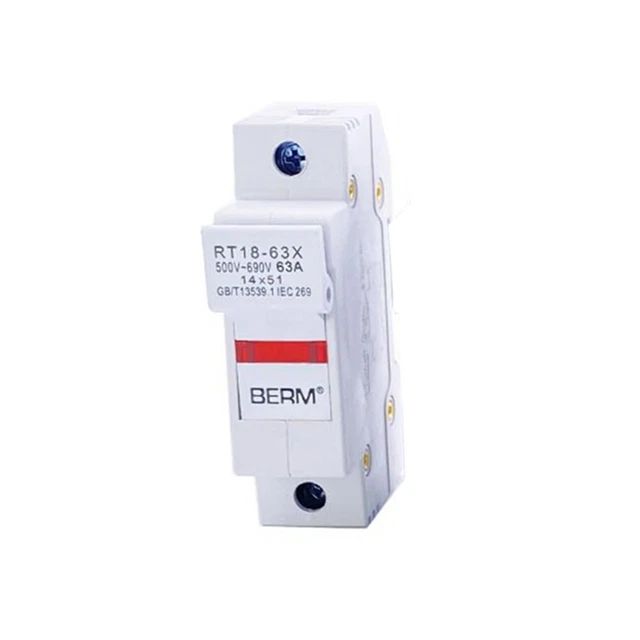 Supporto fusibile sedile di sicurezza affidabile con luce LED 14x51 mm 1P 63A guida DIN