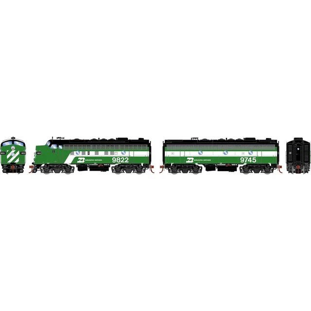 Athearn Genesis HO EMD F9A+F7B Burlington Northern BN #9822/#9745 DC L ATHG19337