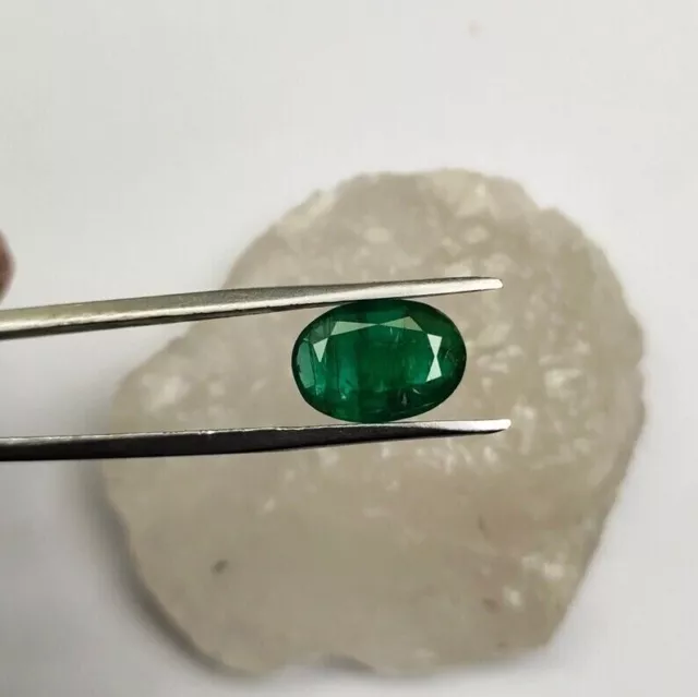 1.15 Carat 8X6 MM Natural Zambian Emerald Oval Cut Loose Gemstone For Jewelry