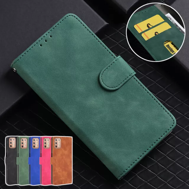 For Motorola Moto G9 Play G8 Plus Power Lite E6s Case Leather Wallet Flip Cover