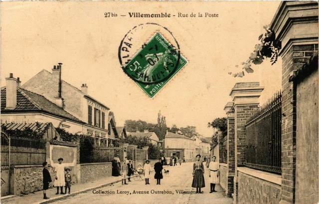 Carte Postale Ancienne – Montfermeil 1900 – Rue De Chelles / Général Leclerc – Animé