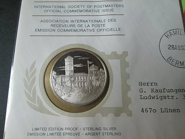 Int'l Society of Postmasters "25th ANNIV. OF CORONATION" Silver Medal Cover 1978 3