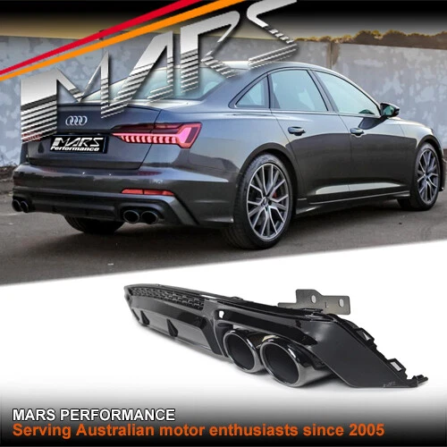 BLACK REAR BUMPER Bar Bodykit diffuser & Exhaust Tips for AUDI A6 S6 C8