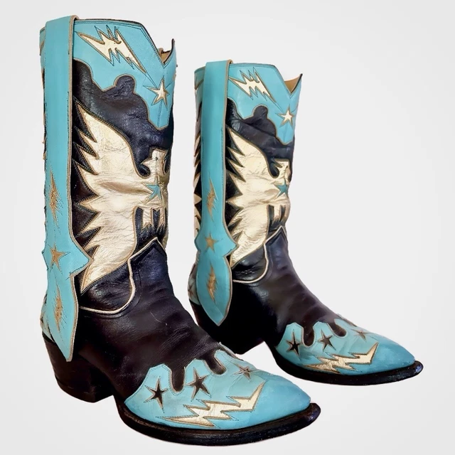 AUSTIN HALL BOOT CO. Vintage Handmade Eagle Mule Ear Men’s Western