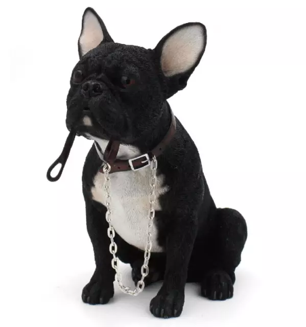 Black French Bulldog Ornament Walkies Dog Statue French Bulldog Resin Figurine