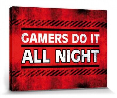 Gaming-gamers do it all night POSTER TELA-immagine di stampa (80x60cm) #92643