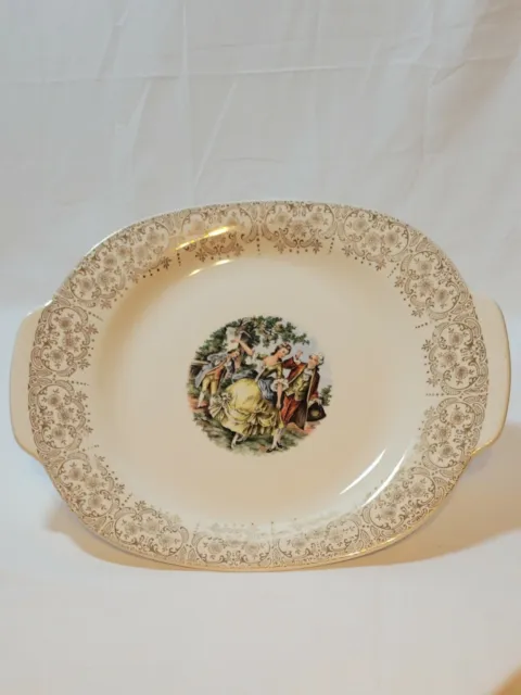 VTG Sebring Pottery Co Chantilly IT (Warranted 22K Gold)  Serving Platter, Used