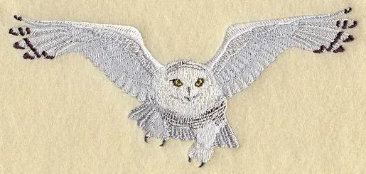 Embroidered Sweatshirt - Snow Owl Flying M2048
