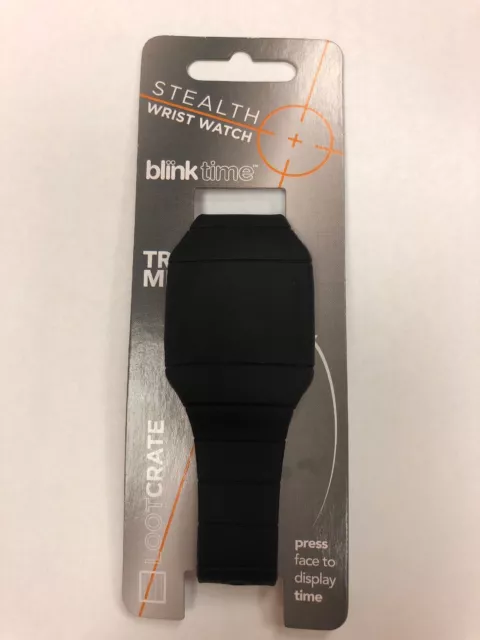 Blink Time Black Stealth Wrist Watch Loot Crate Exclusive Silicone Strap & Body
