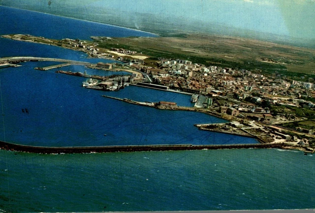 Porto Torres veduta aerea viaggiata 1969 Sassari