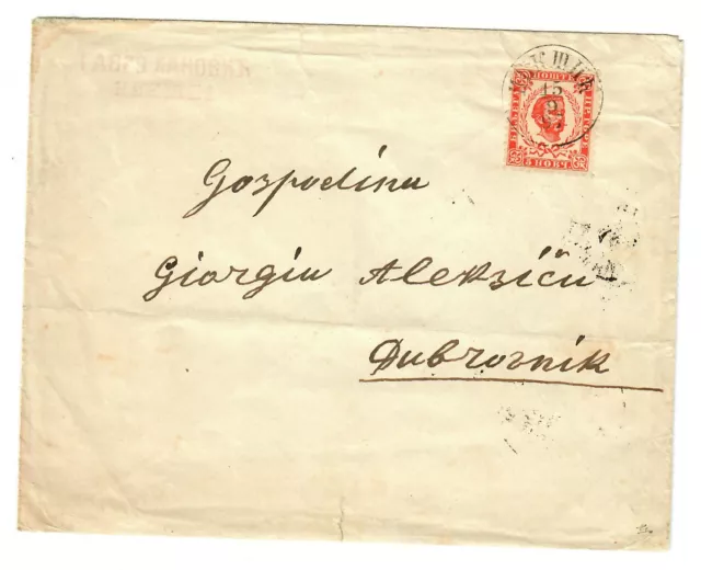 1897: Brief von Niksic nach Dubrovnik
