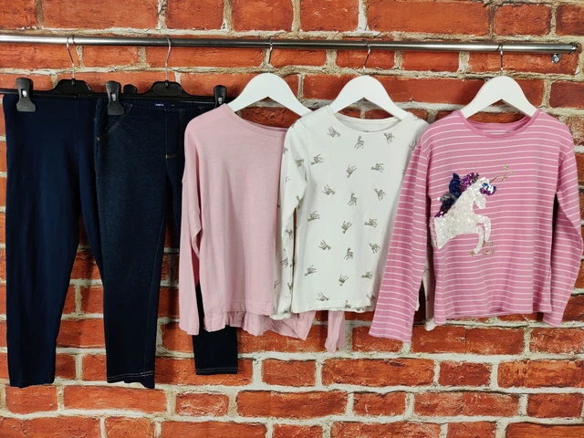 GIRLS BUNDLE AGE 6-7 YEARS NEXT GAP etc LEGGINGS JEGGINGS T-SHIRT UNICORN 122CM