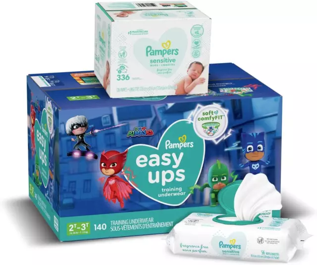 PAMPERS EASY UPS Training Pants Boys and Girls, Size 4 (2T-3T), 140 White  $75.38 - PicClick