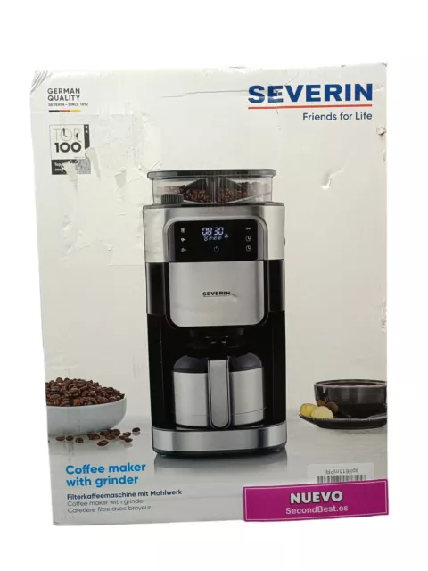 Severin Ka 4814 Con Molinillo y Jarra 10 Tazas Cafetera de Goteo Negra Nueva