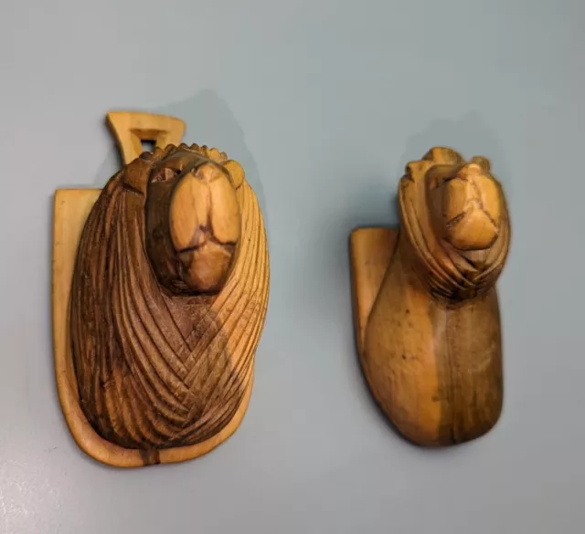 Wooden Lion & Lioness Wall Plaque Hand carved in Kenya  4 3/4"