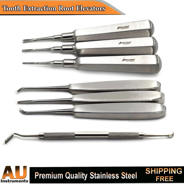 Root Exraction Instrument DENTAL EXTRACTION ROOT Elevators Teeth Extracting Loosening Lab ...
