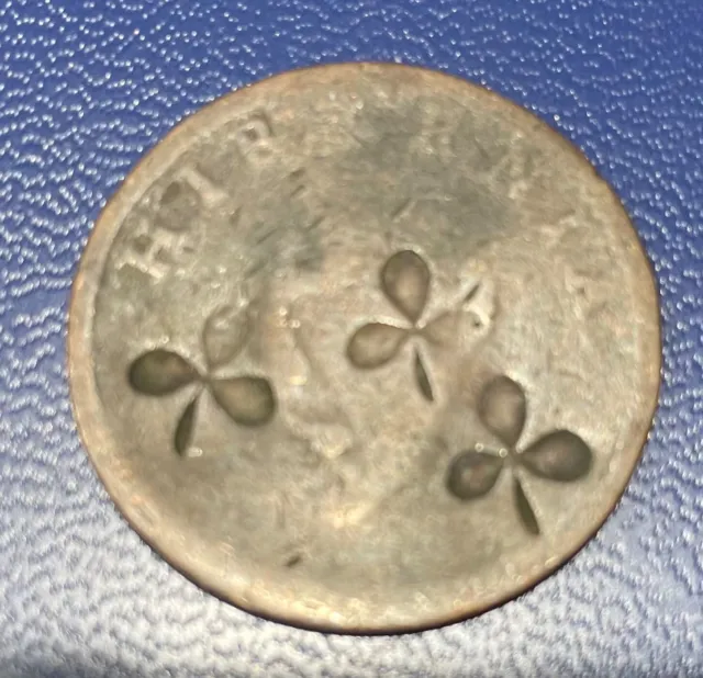 1800s Ireland 1/2 Half Penny counterstamped  Coin--George IV-Hibernia-KM#150
