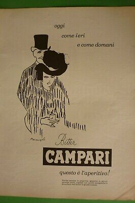 1966 Originale rara Pubblicita' Advertising BITTER CAMPARI L'APERITIVO Marangolo