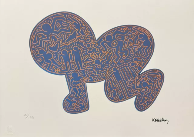 Keith Haring Litografia Offset Numerata 199 Ex. Firma 29,7 X 42 Cm Certificato