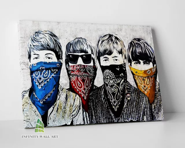 BANKSY Beatles Bandanas Graffiti Canvas Art Wall Art Print Picture Canvas -C895