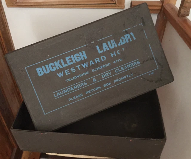 VINTAGE CARDBOARD BUCKLEIGH Laundry Box Dry Cleaning Box Laundry