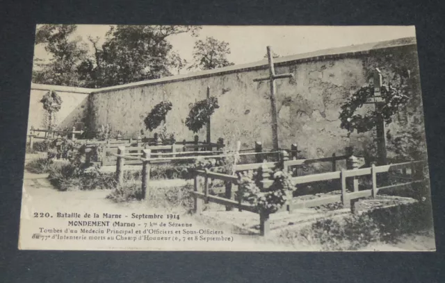 Cpa Carte Postale Guerre 14-18 1917 Mondement Bataille Marne Tombes Officiers