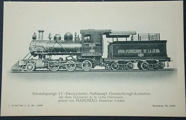 46513 Ak Schmalspurige 1C Dos Cilindros Naßdampf Gemischtzuglokomotive Hanomag