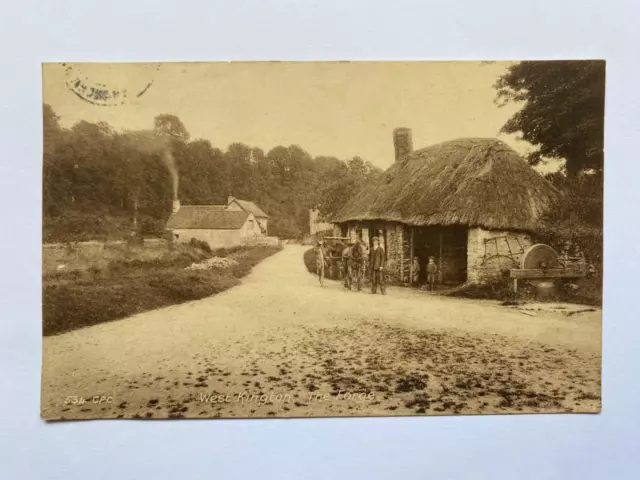Early 1900s Postcard West Kington Wiltshire the Forge