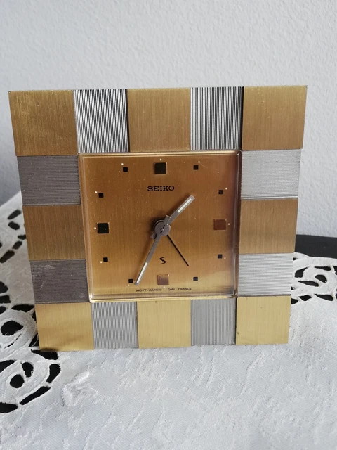 Orologio Da Tavolo Seiko Boutique QHE109G - Quadrante Oro E Bianco, Quarzo, Allarme - Foto 10