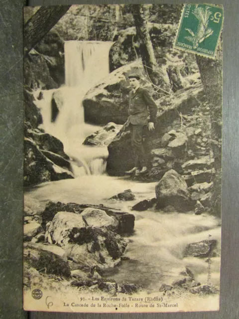 cpa 69 Surround Tarare Mad Rock Waterfall St Marcel Road