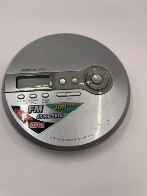 Reproductor de CD Sony Walkman D-NF340 MP3 CD-R/RW Radio FM *Para piezas no funciona