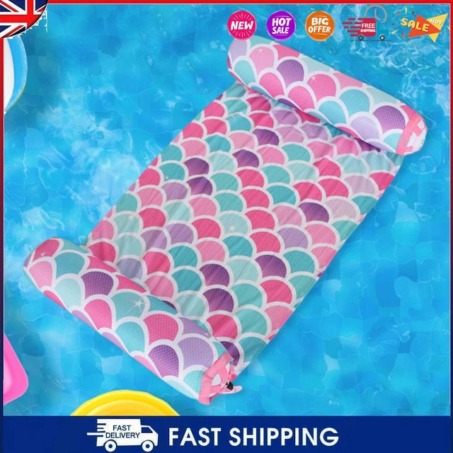 Floating Inflatable Hammock Bed Foldable Water Recliner Mats PVC for Summer Pool