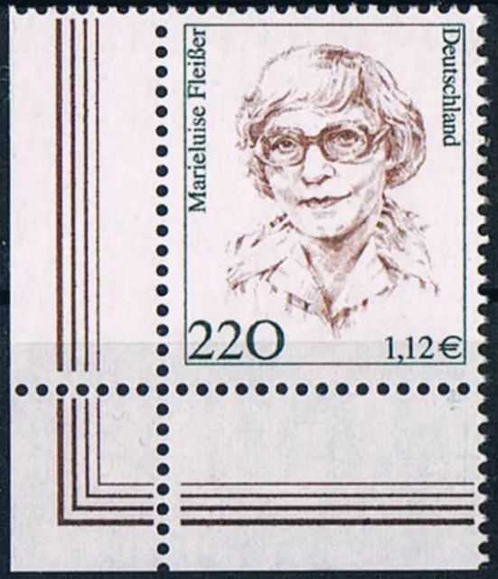 2158 ** postfrisch,  BRD 2001, Frauen, Marieluise Fleißer   ELU