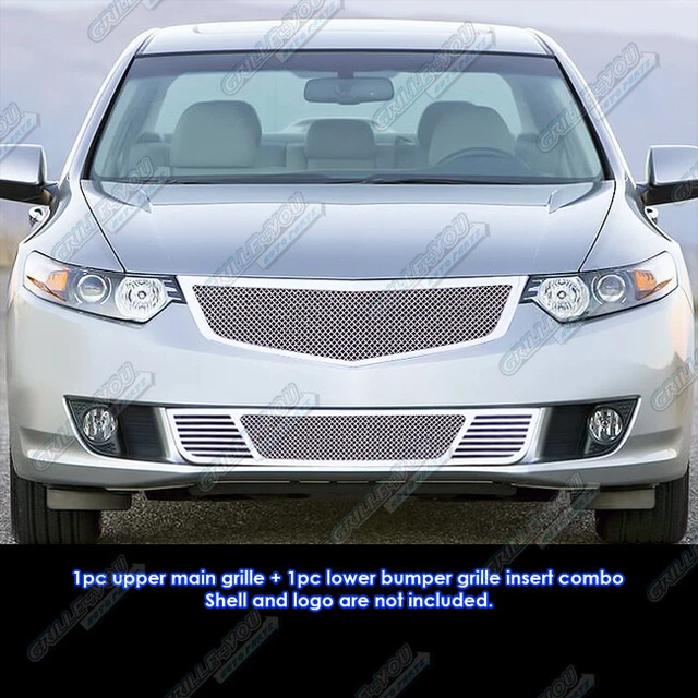 Fits 2009-2010 Acura TSX Stainless Steel Mesh Grille Grill Combo Insert