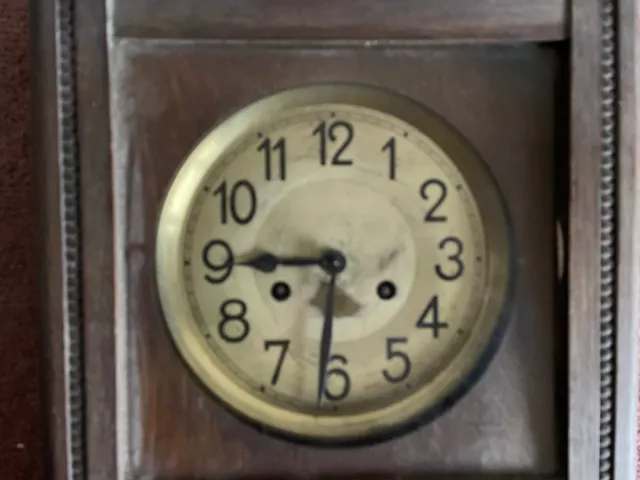Antique Wooden Case Pendulum Wall Clock 2