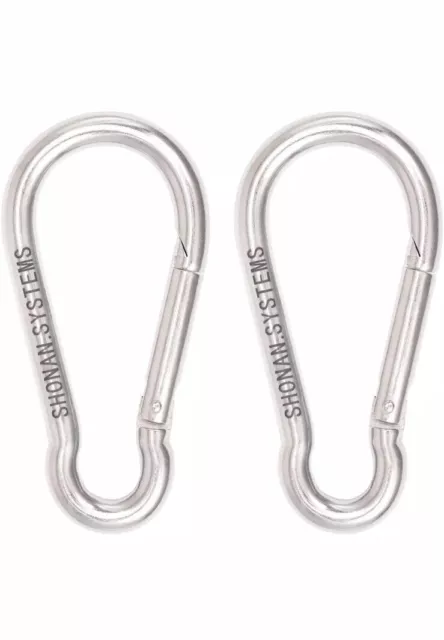 SHONAN Heavy Duty Carabiner Clips- Large Stainless Steel Spring Snap Hook 2pcs