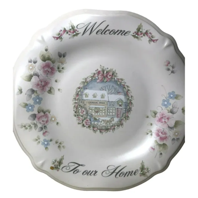 Pfaltzgraff Collection Plate "Welcome To Our Home" Tea Rose