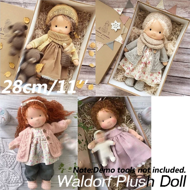 Waldorf Plush Doll Handmade Cotton Play Toy 28cm 11'' Girl Birthday Gift New