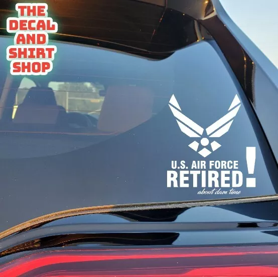 Air Force RETIRED Emblem Vinyl Decal Sticker Wings Military Car Truck #485