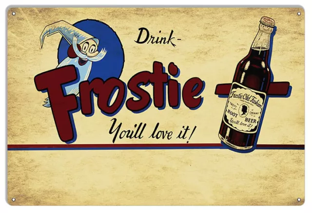 Drink Frostie Vintage Metal Sign 9x12