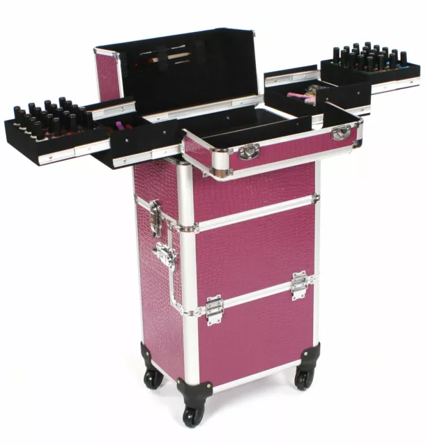 Cosmetic makeup nail hairdressing beauty vanity hair trolley case box storage ep