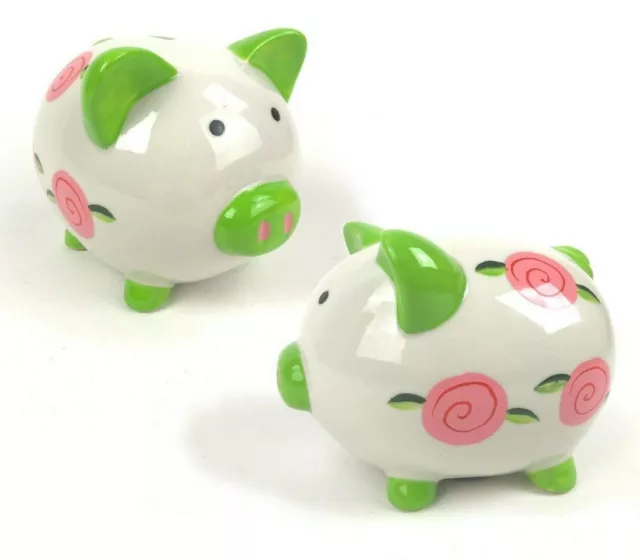 2x Sparschwein Keramik Geschenk Spar Büchse Geld Dose Schwein Kinder Hochzeit