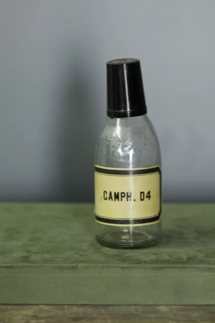 CAMPH.  D4 Apothekerflasche / Apothekergefäß glas aus den 50er Jahren !