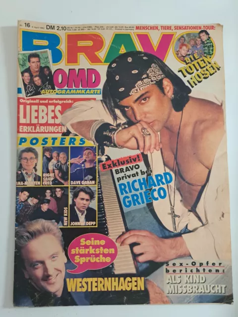 Bravo Nr.16 / 9.April 1992  Komplett mit Postern und Extras