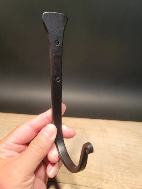 1 Antique Vintage Style Blacksmith Forged Iron Hook Hanger 2