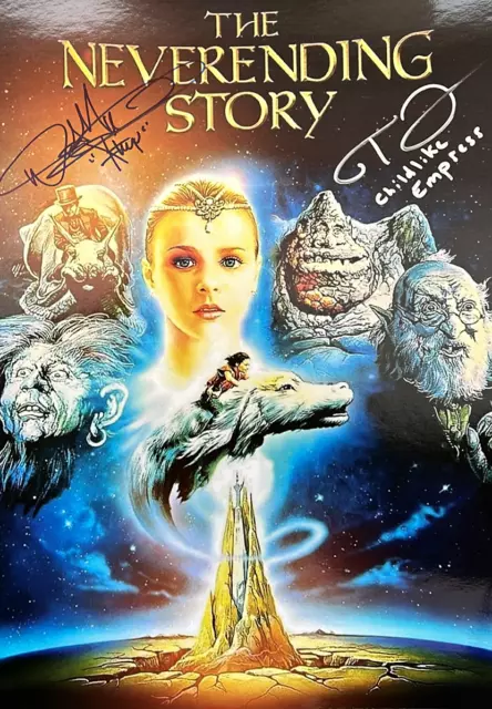 A3 Never Ending Story Print Signed by Hathaway and Stronach 100% + COA