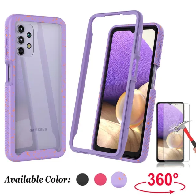 For Samsung Galaxy A32 5G Clear Cases Shockproof Phone Cover w/ Screen Protector